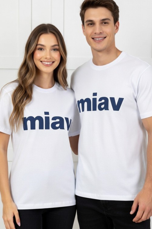 KAMPANYALI MİAV YAZILI TEK TŞÖRT  Beyaz