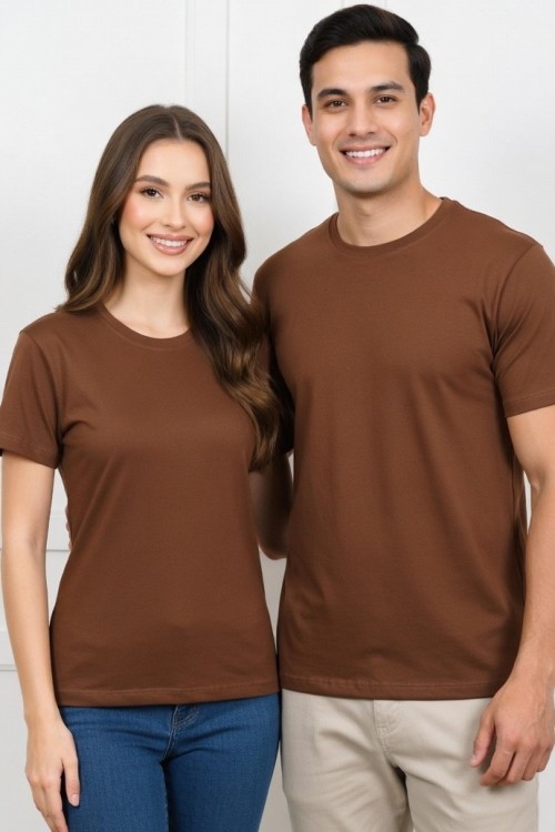 KAMPANYALI UNİSEX  TEK DÜZ  TİŞÖRT  Acı Kahve
