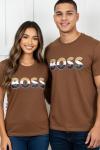 KAMPANYALI BOSS YAZILI TEK TŞÖRT  Acı Kahve