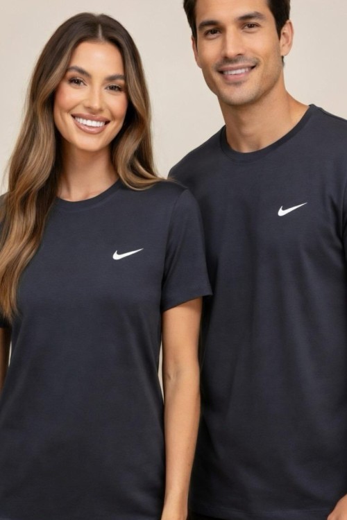 KAMPANYALI UNİSEX KENARDA BEYAZ YAZILI NİKE TİŞÖRT  Antrasit