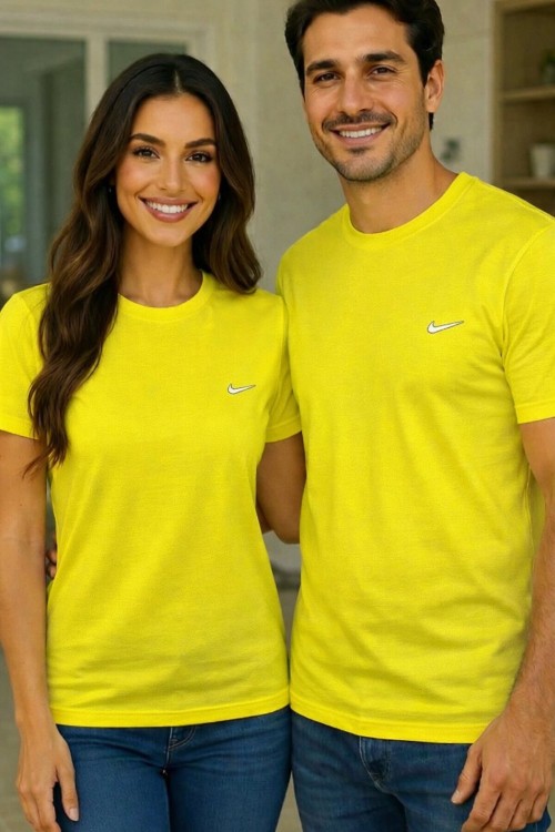 KAMPANYALI UNİSEX BEYAZ YAZILI NİKE YAZAN TİŞÖRT  Yağ Yeşili