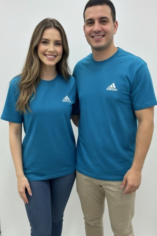 KAMPANYALI UNİSEX KAPALI ADİDAS TEK TİŞÖRT  Mavi