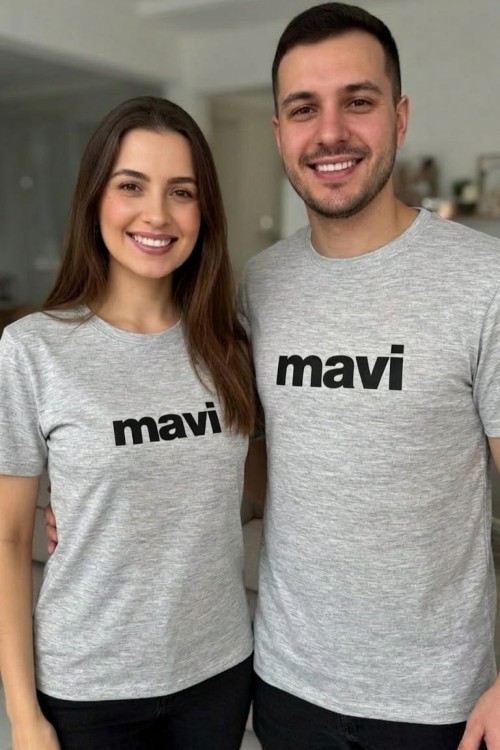 KAMPANYALI MİNİK MAVİ YAZAN TİŞÖRT  Açık Gri