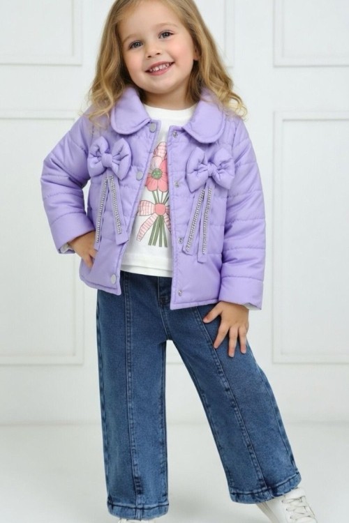 BAYRAMLIK 3 LÜ MONTU İKİ FİYONKLU KOT TAKIM Mor