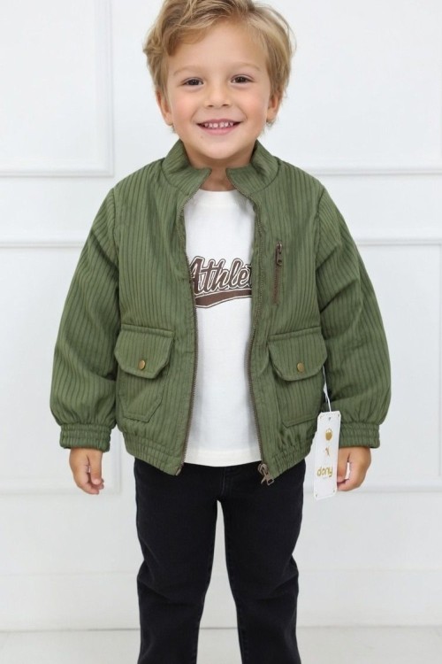 BAYRAMLIK CEKETLI ARKASI DERİ BASKILI TAKIM Yeşil