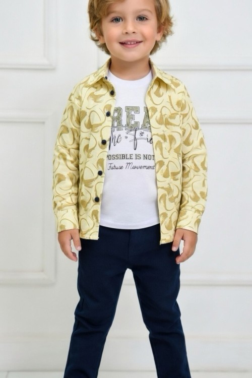 DALGALI BREAR İÇ TŞÖRTLÜ 3 LÜ ERKEK TAKIM  Yeşil