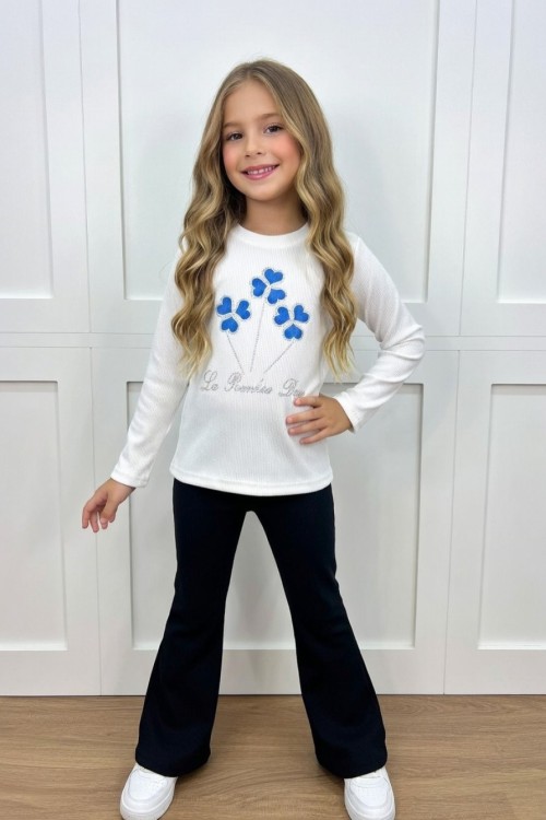 ÖNÜ MİNİK TAŞLI KAPLİ İSPANYOL KIZ TAKIM  Beyaz