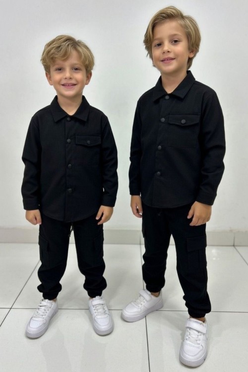 3 PARÇA TEK CEPLİ YENİ  PARAŞÜT TAKIM Siyah