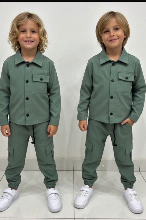 3 PARÇA TEK CEPLİ YENİ  PARAŞÜT TAKIM Yeşil