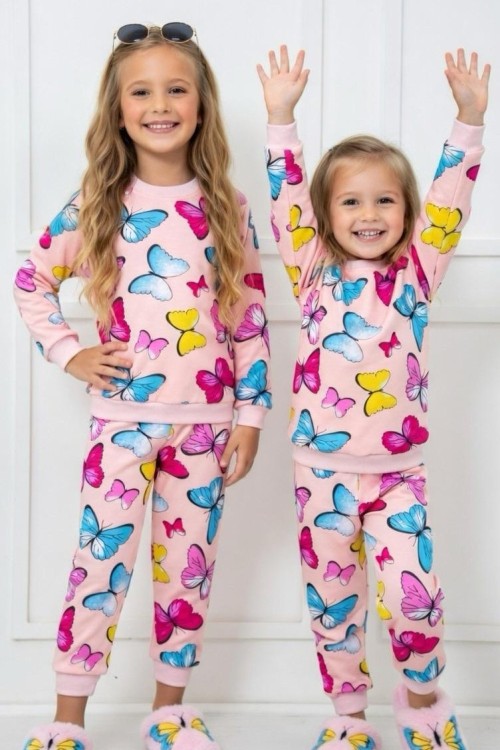 KÜÇÜK UYGUN ÇOKLU KELEBEKLİ MEVSİMLİK TAKIM  Pudra