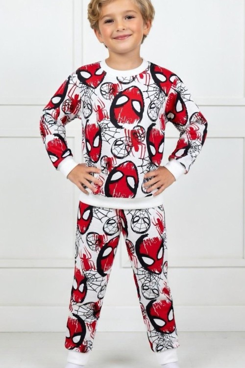 KÜÇÜK UYGUN BÜYÜK KAFALI ÖRÜMCEK ADAM MEVSİMLİK TAKIM  Beyaz