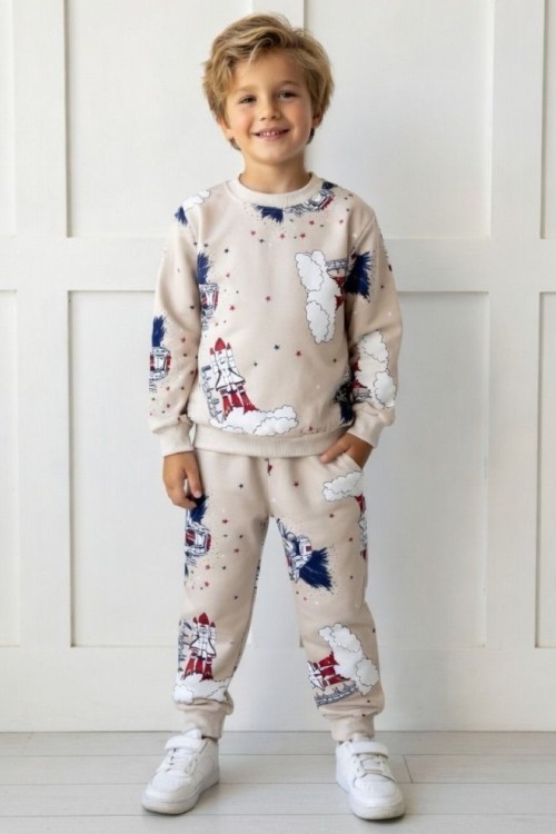 KÜÇÜK UYGUN ROKETLİ MEVSİMLİK TAKIM  Bej