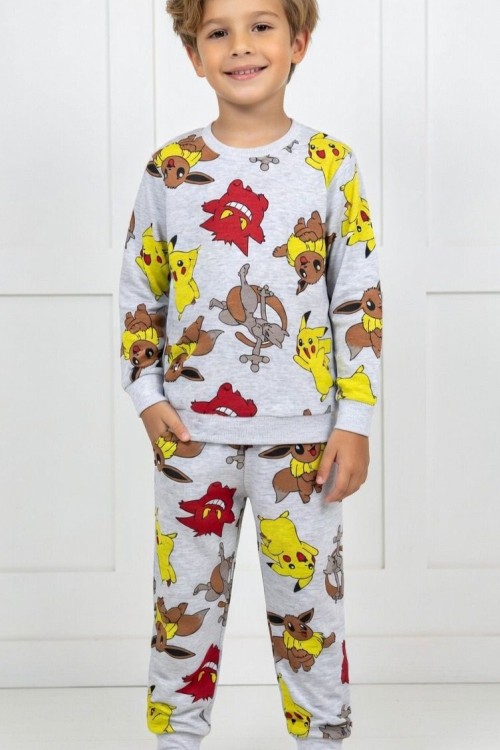 BÜYÜK UYGUN POKEMON MEVSİMLİK TAKIM  Gri