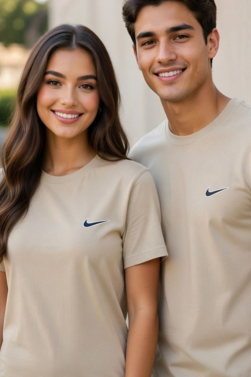 KAMPANYALI UNİSEX KENARDA SİYAH TİK NİKE TİŞÖRT  Haki