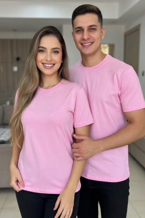 KAMPANYALI UNİSEX  TEK DÜZ  TİŞÖRT  Pembe