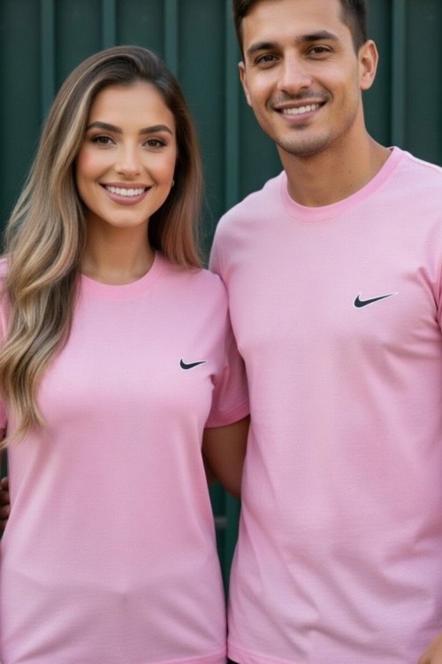 KAMPANYALI UNİSEX KENARDA SİYAH TİK NİKE TİŞÖRT  Pembe