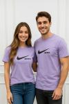 KAMPANYALI UNİSEX JUST DO IT SİYAH YAZILI NİKE TİŞÖRT  Lila