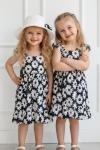 ÇİÇEKLİ YAZLIK ŞAPKALI ELBİSE  Siyah