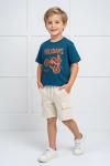 GARSON BOY HOLİDAY MOTOR BASKILI ŞORTU TAKIM  Mavi