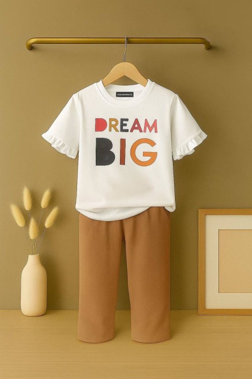 GARSON BOY BİG DREAM ALT ÇİLEK KUMAŞ KISAKOLLU TAKIM  Bej