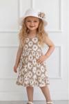 ÇIÇEKLI YAZLIK ŞAPKALI ELBISE Bej