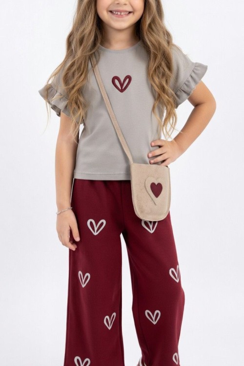 KOLLARI FIRFIR ÜSTÜ TEK KALPLİ ALT HER YERİ KALPLİ KISAKOLLU TAKIM Bordo