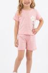 ÜST TEK VE HER YERİ PAPATYALI YAZILI ŞORTLU TAKIM  Pembe