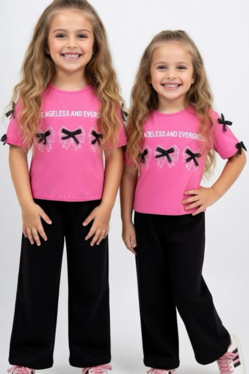 LOVE AGELESS 3 FİYONKLU KISAKOLLU TAKIM  Fuşya