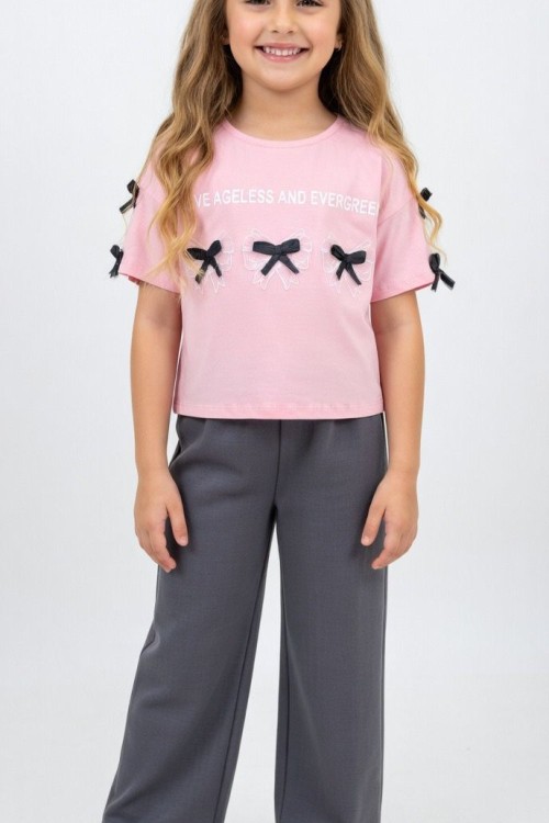 LOVE AGELESS 3 FİYONKLU KISAKOLLU TAKIM  Koyu Gri