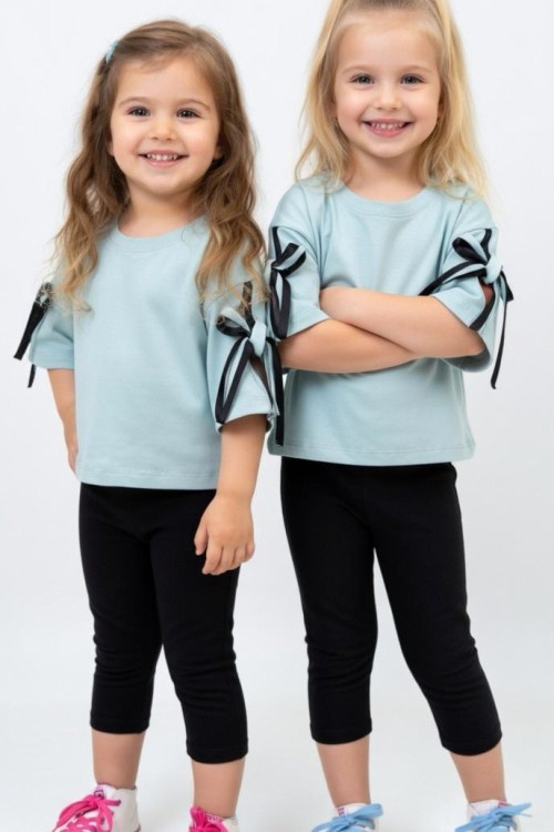 İKİ KOLU FİYONKLU KISAKOLLU TAYTLI KAPRİ TAKIM Su Yeşili