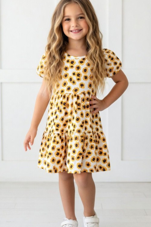 HER YERİ PAPATYALI ELBİSE Sarı