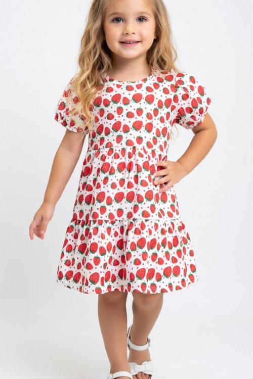 HERYERİ ÇİÇEKLİ ELBİSE  Beyaz