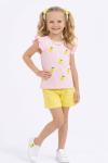 ÜST HER YERİ LİMONLU ŞORTLU TAKIM  Pembe