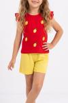 ÜST HER YERİ LİMONLU ŞORTLU TAKIM  Kırmızı