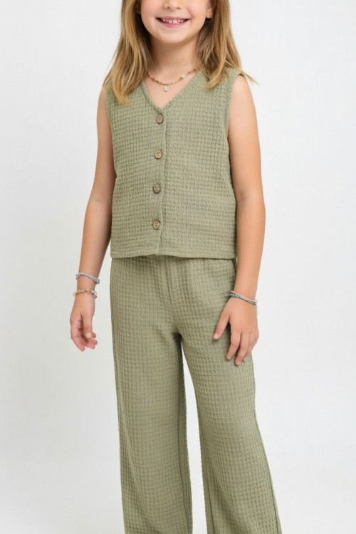 BUBBLE KUMAŞ SIFIRKOL DÜĞMELİ TAKIM Yeşil