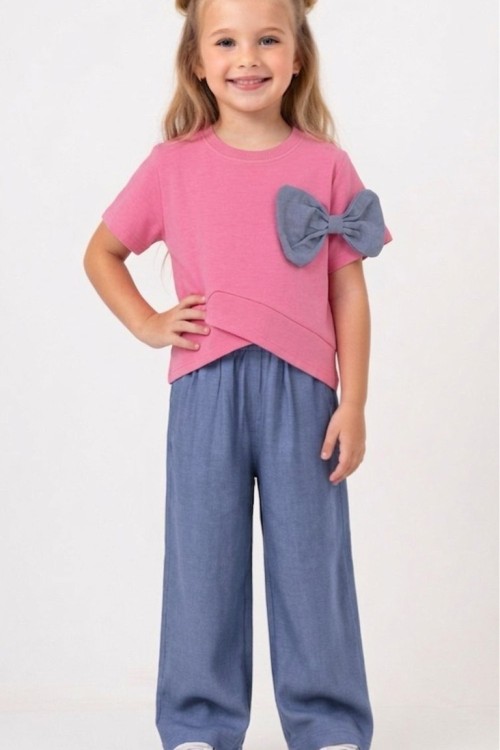 ÜST KENARI BÜYÜK FİYONKLU ÖNÜ ASİMETRİK KESİM İSPANYOL TAKIM  Fuşya