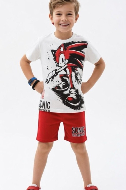 SONİC THE HEDGEHOG ŞORTLU TAKIM  Kırmızı