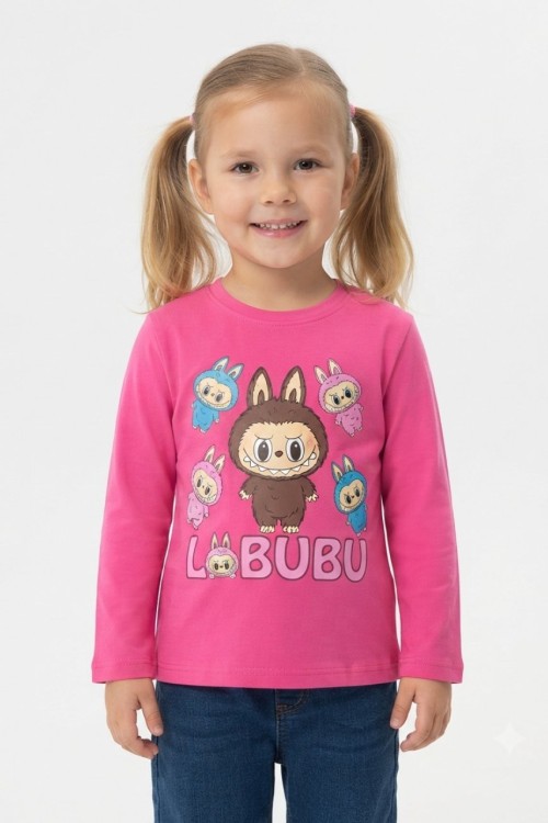 5 Lİ LABUBU UZUN KOL TEK SWEET  Fuşya
