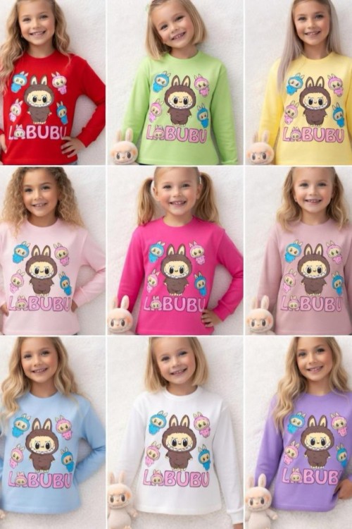 5 Lİ LABUBU UZUN KOL TEK SWEET  Lila