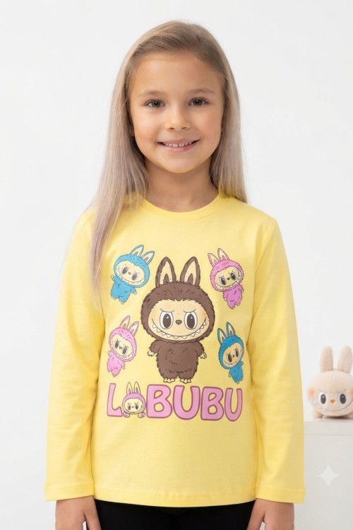5 Lİ LABUBU UZUN KOL TEK SWEET  Sarı