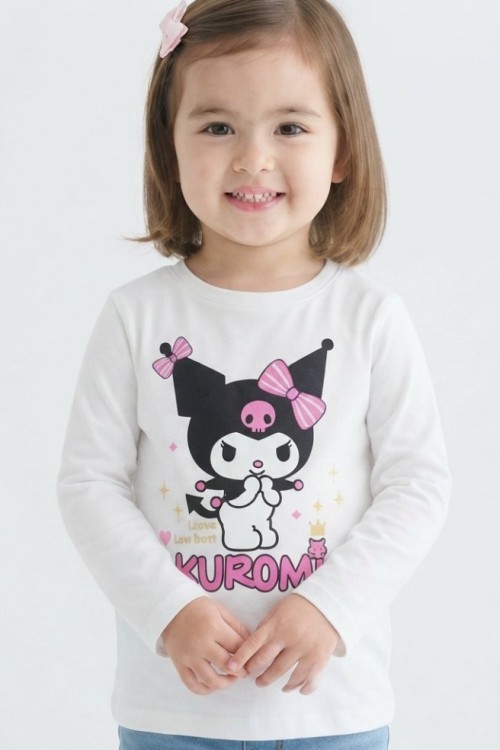 UTANAN KUROMİ UZUN KOL TEK SWEET  Beyaz