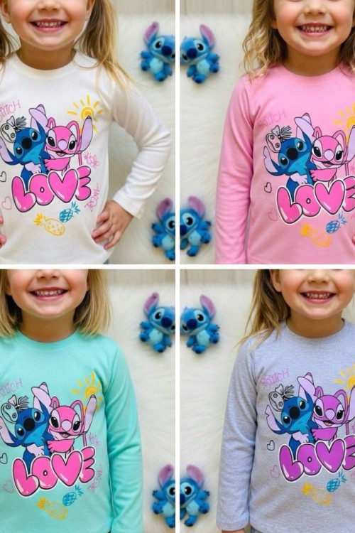 STİTCH LOVE UZUN KOL TEK SWEET  Pembe