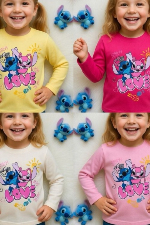 STİTCH LOVE UZUN KOL TEK SWEET  Sarı