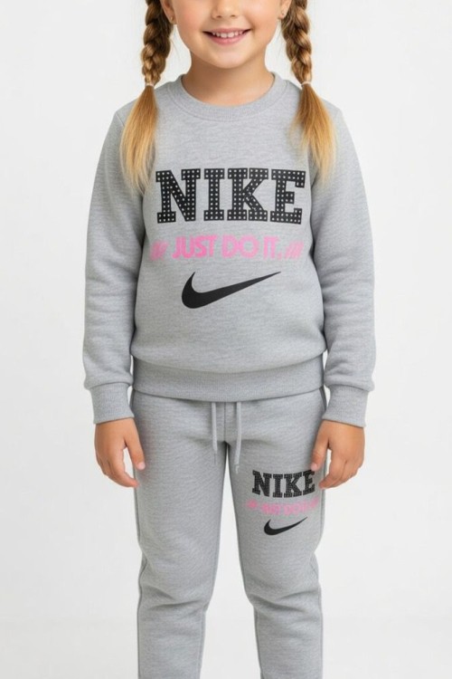 2 İP ŞARDONLU NIKE JUST DO IT  EŞOFMAN TAKIMI  Gri