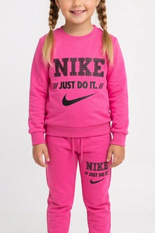 2 İP ŞARDONLU NIKE JUST DO IT  EŞOFMAN TAKIMI  Pembe