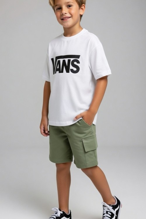 VANS YAZILI ŞORTLU ERKEK TAKIM  Yeşil