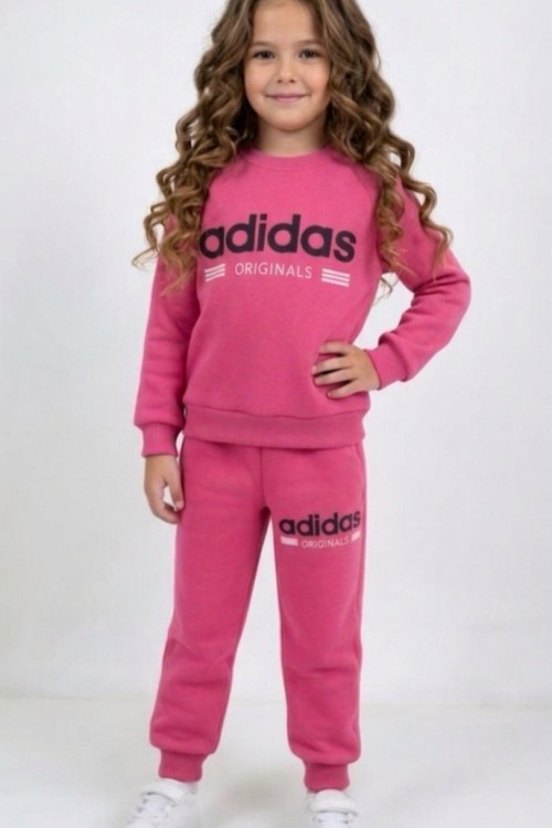 2 İP ŞARDONLU ADİDAS OGINALS EŞOFMAN TAKIMI  Nar Çiçeği