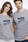 KAMPANYALI UNİSEX PUMA KAYAKLI TİŞÖRT  Gri