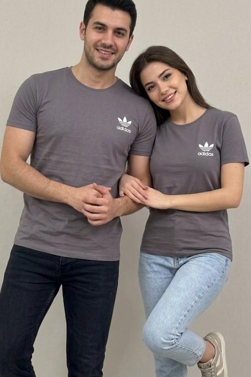 KAMPANYALI UNİSEX AÇIK ADİDAS TEK TİŞÖRT  Gri