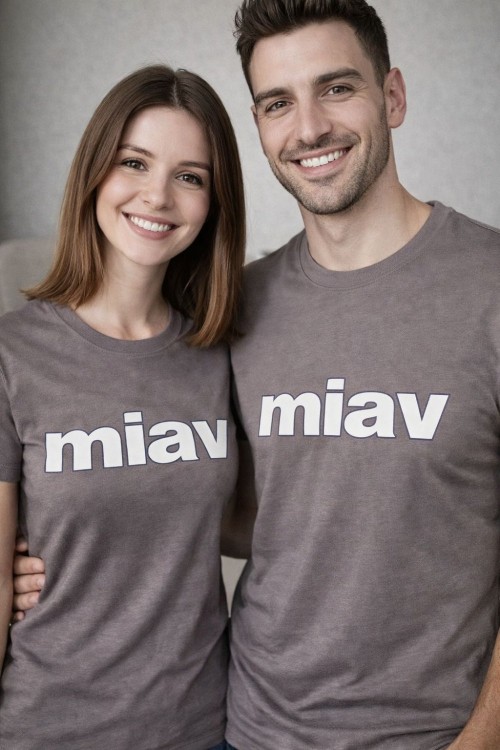 KAMPANYALI MİAV YAZILI TEK TŞÖRT  Gri